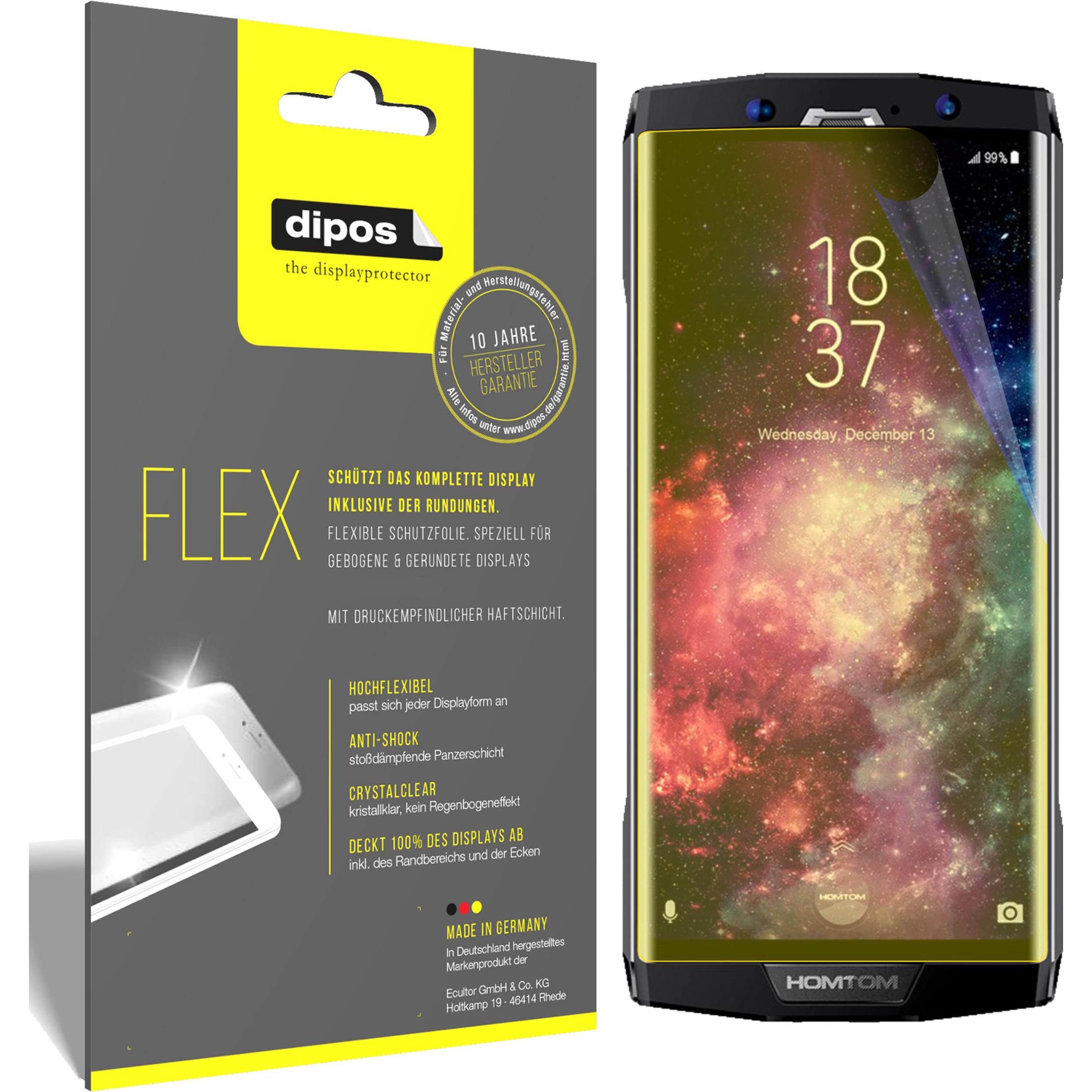Dipos Displayschutzfolie Full-Cover 3D (3 Stück, Homtom HT70), Smartphone Schutzfolie, Transparent