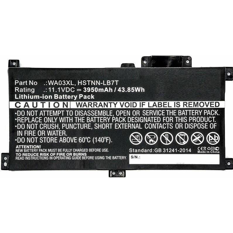 CoreParts Laptop Battery for HP (1 Zellen, 3950 mAh), Notebook Akku, Schwarz