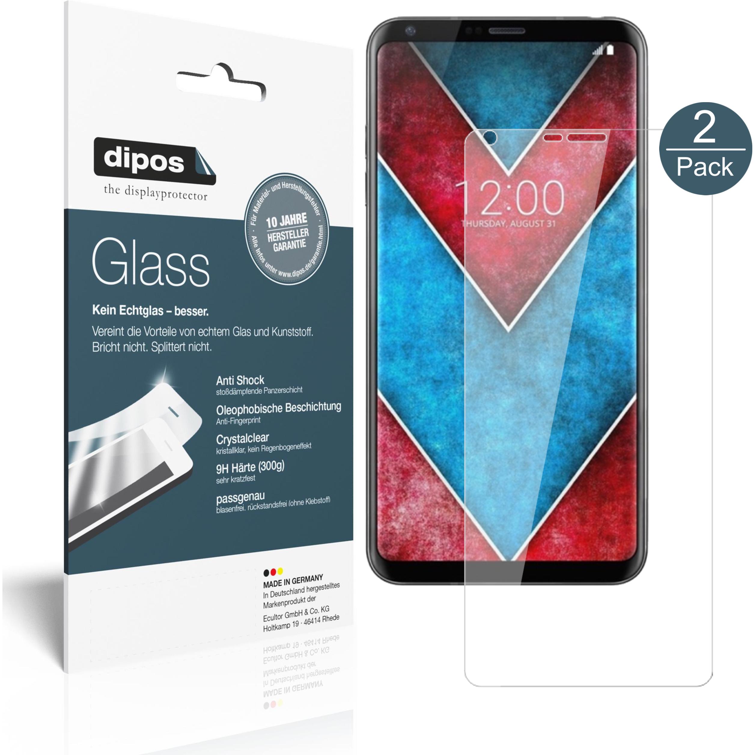 Dipos Displayschutz Anti-Shock (2 Stück, LG V30), Smartphone Schutzfolie, Transparent