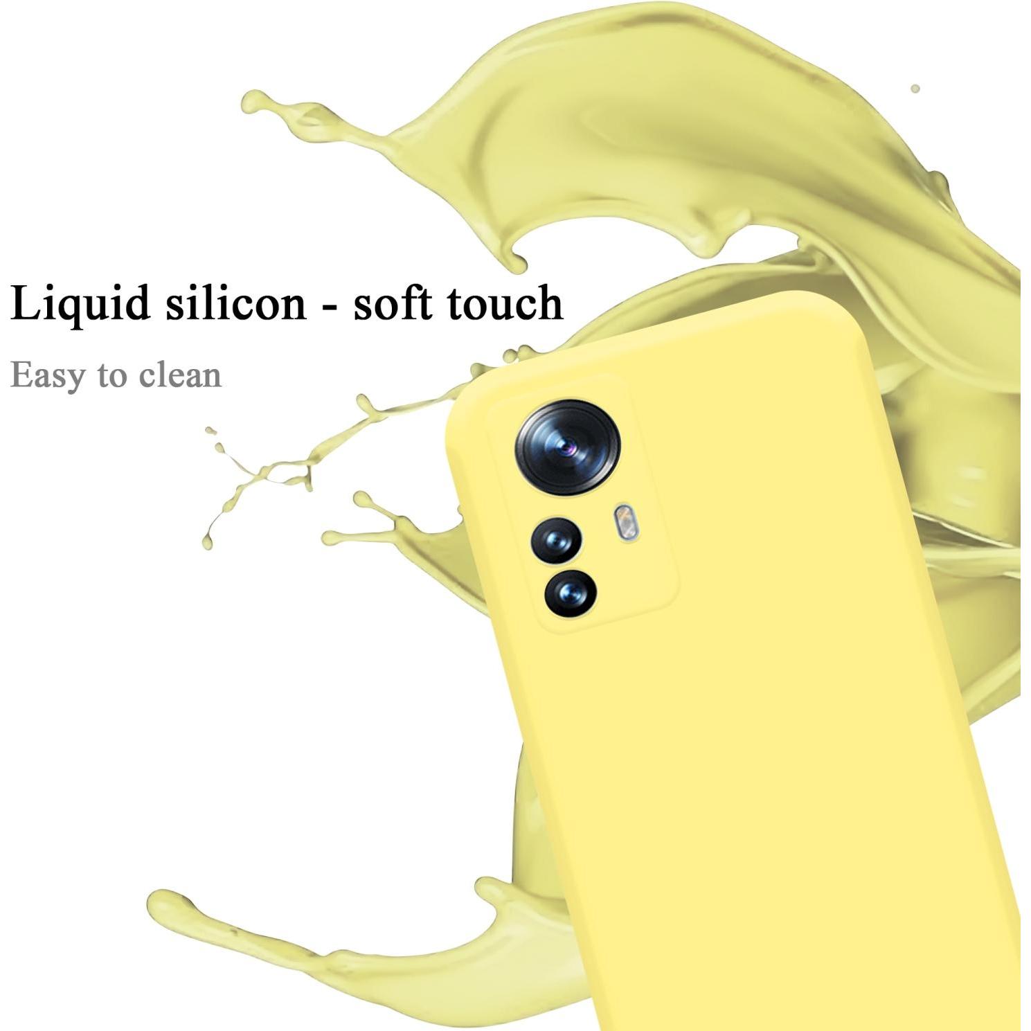 Thumbnail - Cadorabo TPU Liquid Silicone Case Hülle für Xiaomi 12 PRO (Xiaomi 12 Pro), Smartphone Hülle, Gelb