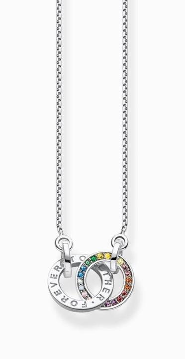 Immagine prodotto Thomas Sabo Collana con due anelli con pietre colorate in argento annerito (Argento 925, 50 - 55 cm)
