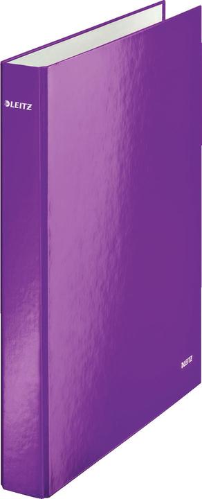 Produktbild Leitz Ringbuch WOW, DIN A4, Hartpappe, violett 4 D-Ring-Mechanik, Rückenbreit: 40 mm, Ringdurchmesser: (A4, 40 mm)