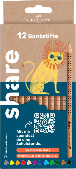 Produktbild Share Buntstift, wasserverdünnbar, 12 Stk, sort. basic (12x)