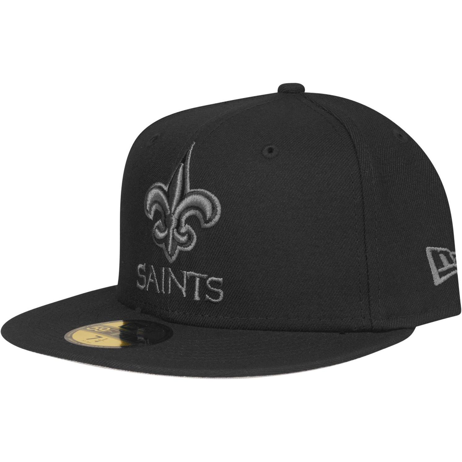 New Era, Herren, Cap, 59Fifty Fitted Cap - NFL New Orleans Saints - 7 1/4, Schwarz, (7 1/4)