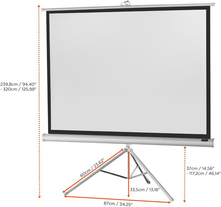 Produktbild Celexon Economy tripod screen - Projektionsbildschirm mit Stativ - 306 cm (120") (120.08", 4:3)
