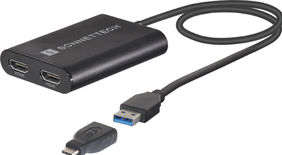 Immagine prodotto Sonnet Doppio adattatore HDMI 4K 60Hz per Mac M1 Thunderbolt *Nuovo (HDMI, USB-A, Thunderbolt 3, 50 cm)
