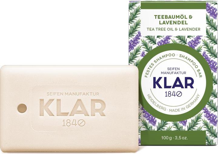 Actual product image Klar Tea tree oil & lavender (Solid shampoo, 100 g)