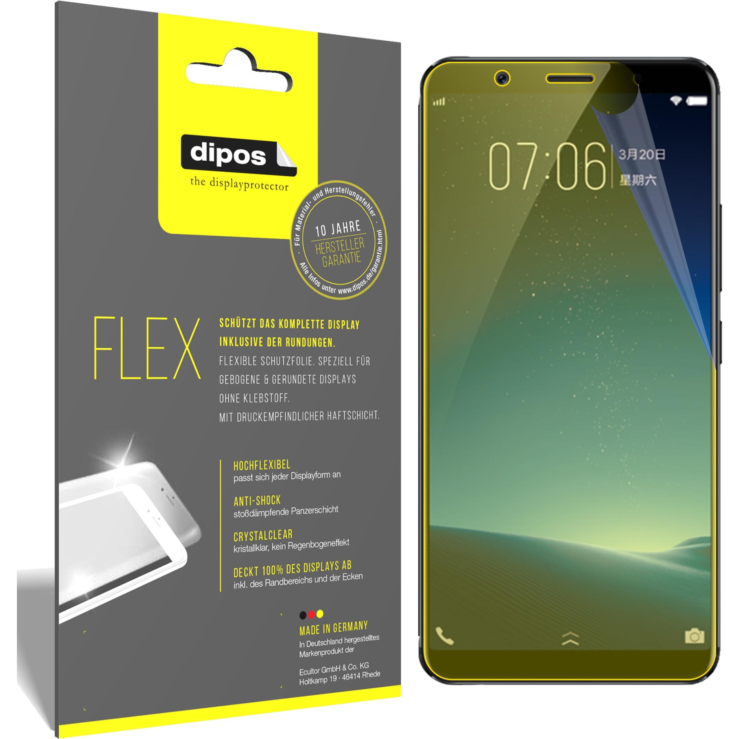 Dipos Displayschutzfolie Full-Cover 3D (3 Stück, Vivo X20 Plus), Smartphone Schutzfolie, Transparent