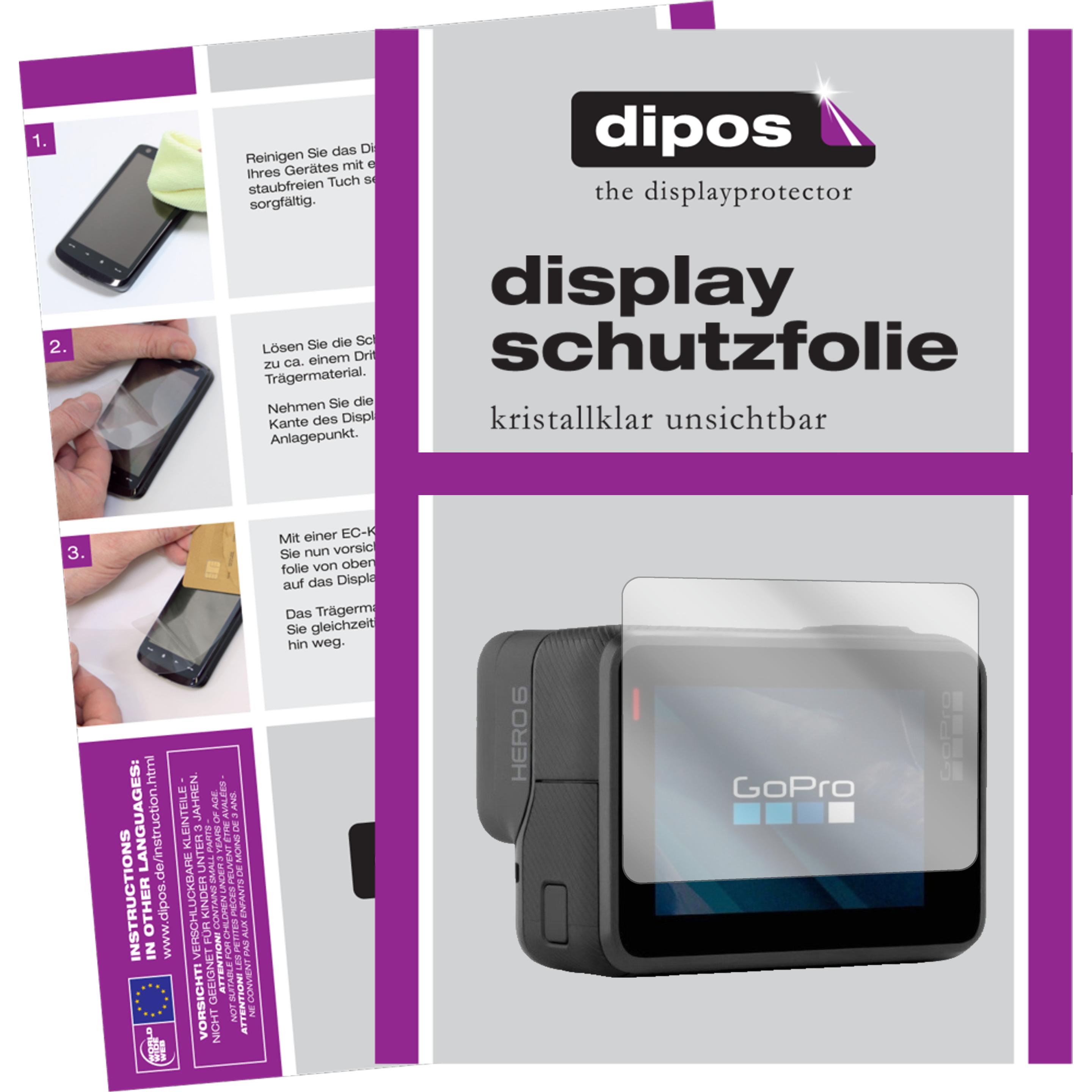 Dipos Displayschutzfolie Crystalclear (Displayschutz, Hero 6 Black), Kameraschutz, Transparent