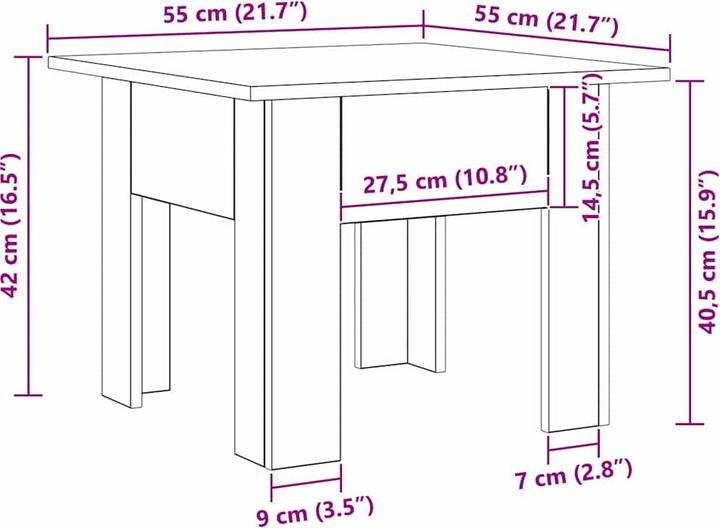 Immagine prodotto vidaXL Tavolino da caffè (55 x 55 x 42 cm)