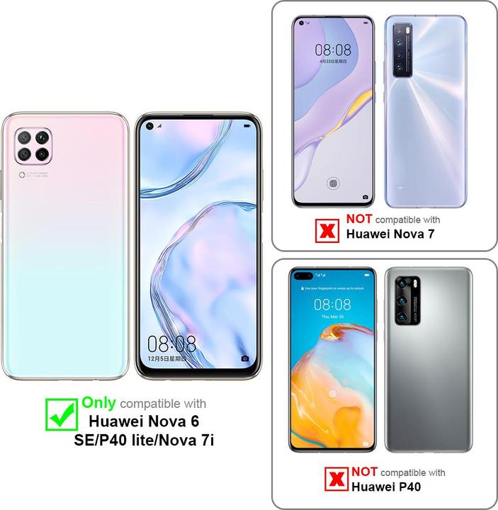 Actual product image Cadorabo Smart View Mirror Book Case for Huawei NOVA 6 SE / P40 LITE / NOVA 7i (Huawei Nova 6 SE, Huawei Nova 7i, Huawei P40 Lite)