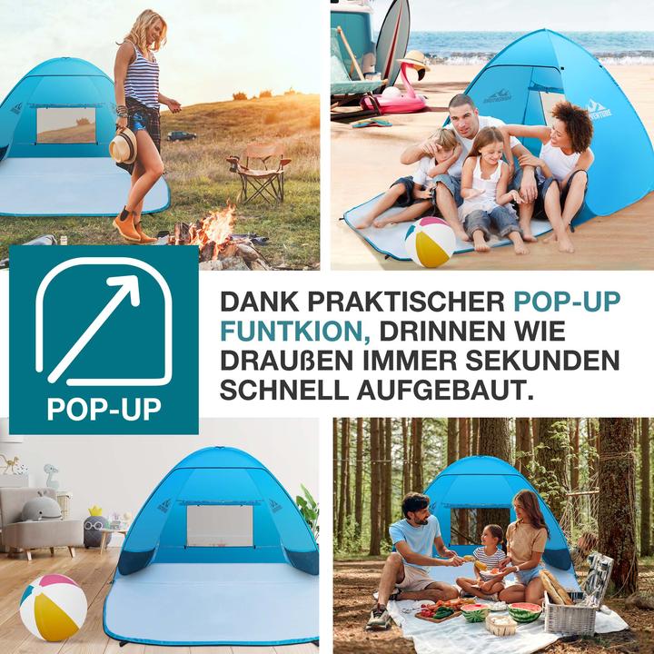 Produktbild Jamb Pop-Up Strandmuschel (Strandzelt + Strandmuschel, 3 kg, 3 Personen)