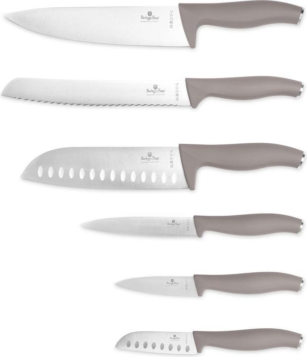 Image du produit BerlingerHaus Set de couteaux design, aiguisés à la main, 6 pièces, taupe (20 cm)
