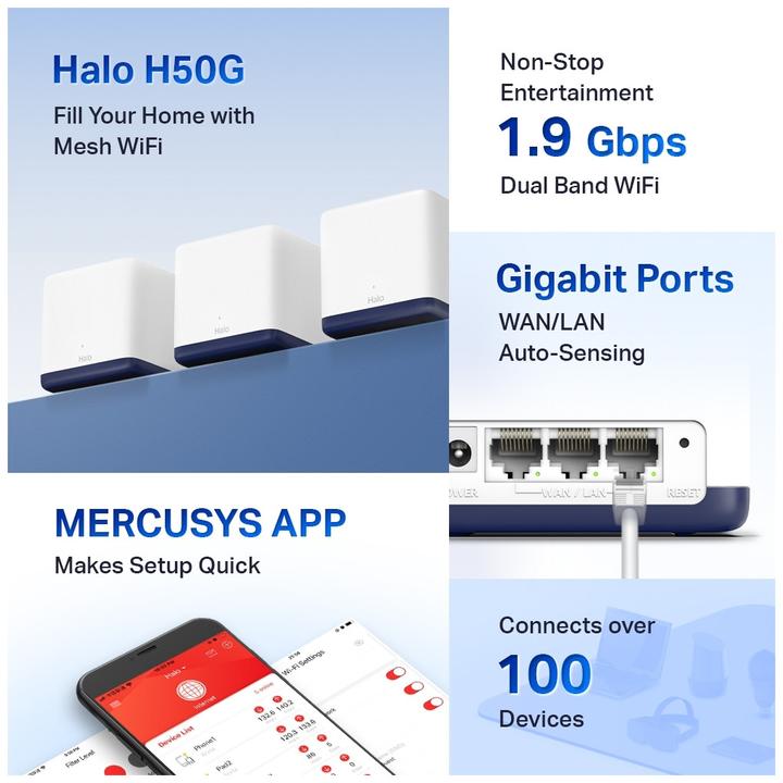 Produktbild Mercusys Halo H50G (3-pack)