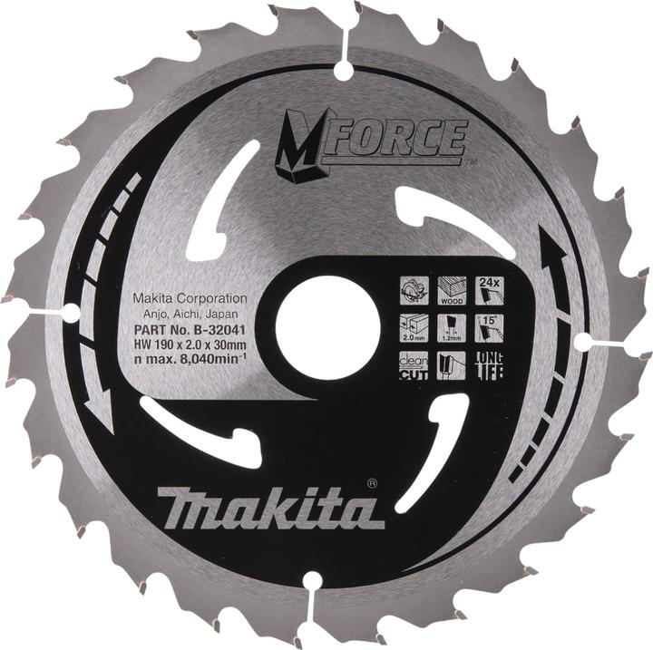 Actual product image Makita M-FORCE circular saw blade 190x30x