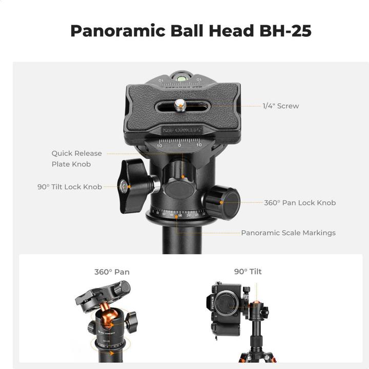 Image du produit K&F Concept S225A0+BH-25L Desktop Mini Tripod for Camera