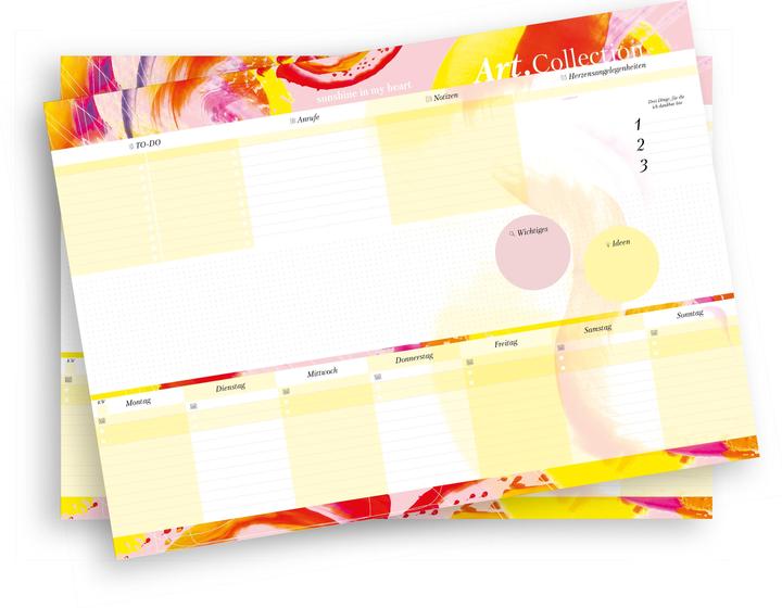 Actual product image Sunshine in my heart paper desk pad | 50 sheets to tear off in DIN A2 from the Art. (42 x 59.40 cm)