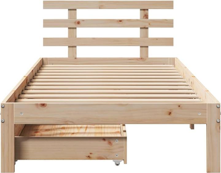 Actual product image vidaXL Bed with drawers pine (140 x 200)