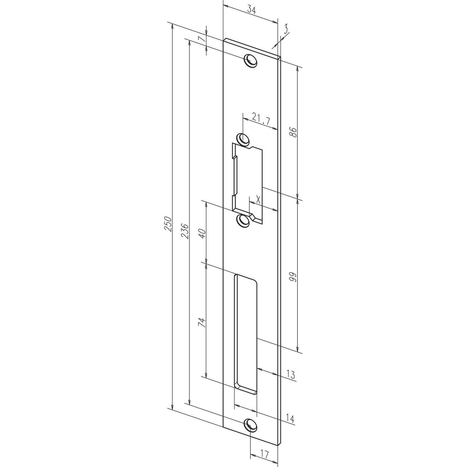 Thumbnail - effeff, Türgriff + Fenstergriff, Flachschliessbleche für Türöffner Profix 2 (Schliessblech)