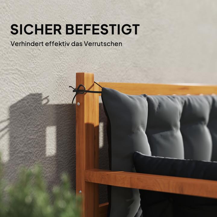Image du produit Outsunny Sitzkissen-Set Polyester Dunkelgrau+Schwarz (180 x 110 cm)