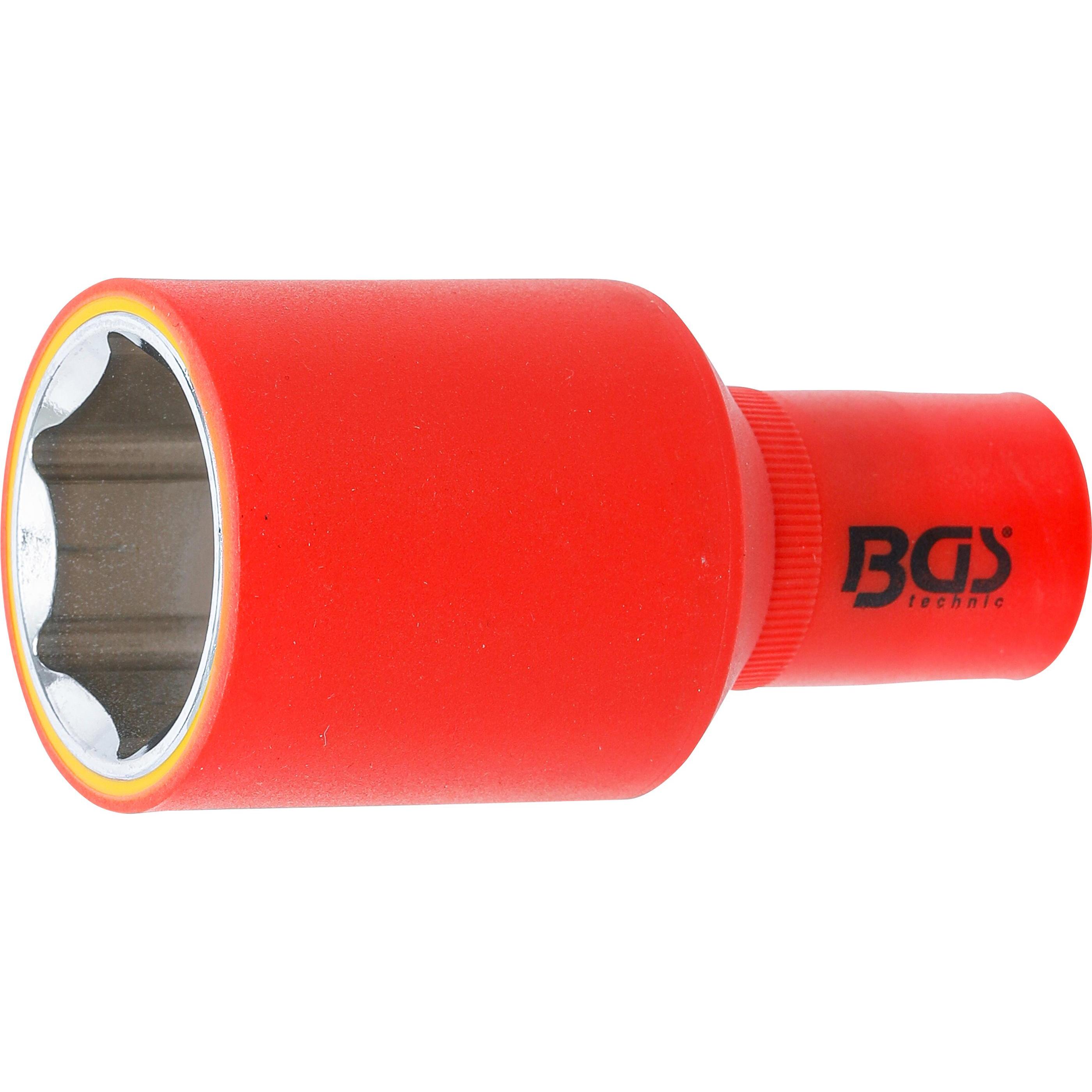 BGS, Steckschlüssel + Stecknuss, VDE-Steckschlüssel-Einsatz Sechskant Antrieb Innenvierkant 12,5 mm (1/2") SW 32 mm (32 ...