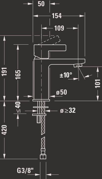 Actual product image Duravit EH-WT-MI D-NEO M without pop-up waste chrome