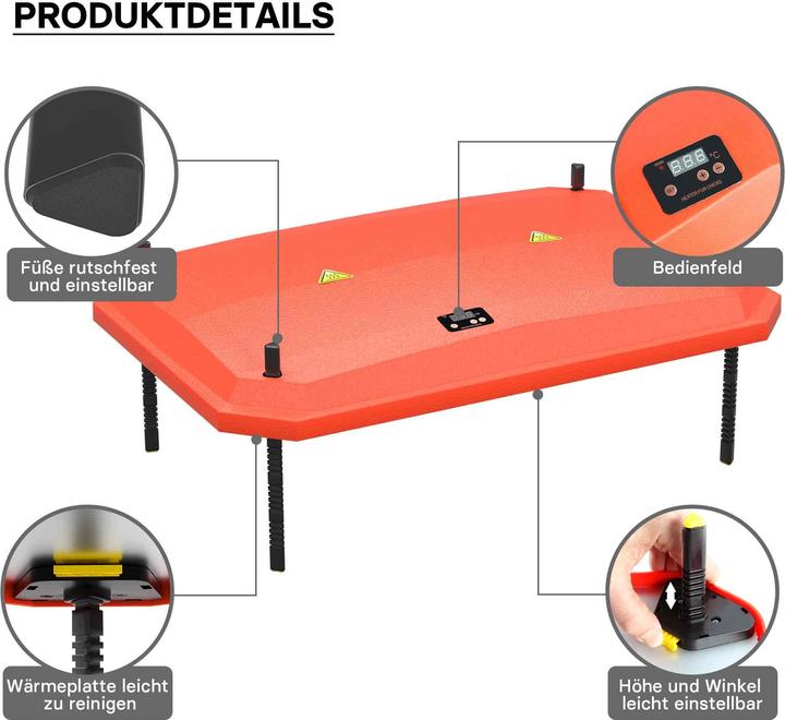 Image du produit Fudajo Panneau chauffant pour élevage de 45-50 poussins Plaque 40x60cm 66W avec thermostat