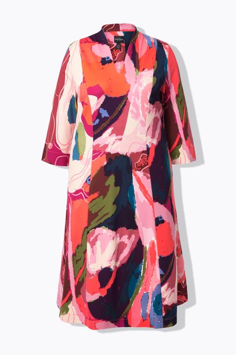 Image du produit Ulla Popken Robe midi point de Rome. Col calice et manches 3/4 (60)