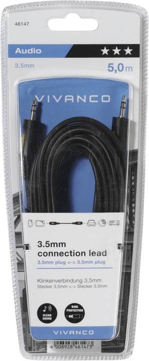 Actual product image Vivanco Audiokabel, Klinkenst. 3,5mm - Klinkenst.3,5mm, 5,0m (5 m, AUX cable)
