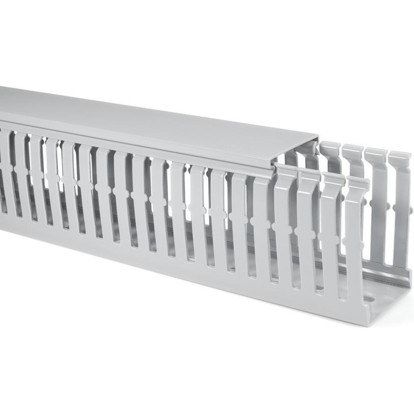 HellermannTyton, Leitungsführung, Geschlitzter Verdrahtungskanal HF HELADUCT, 40 x 60mm, 2m, ABS/Polycarbonat (PC), Grau...