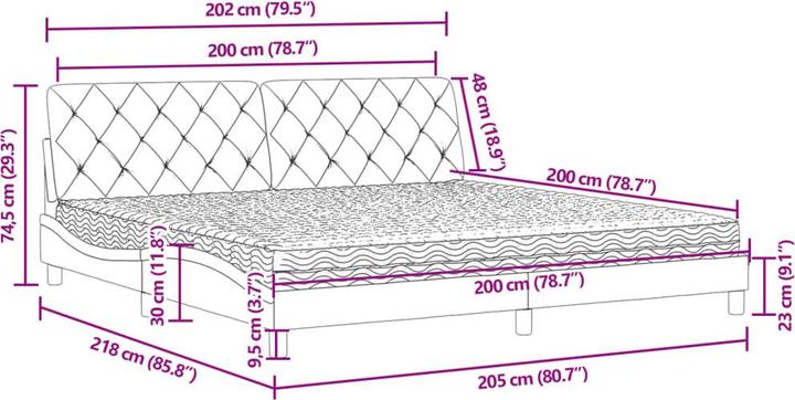 Immagine prodotto vidaXL Bett (200 x 200 cm)