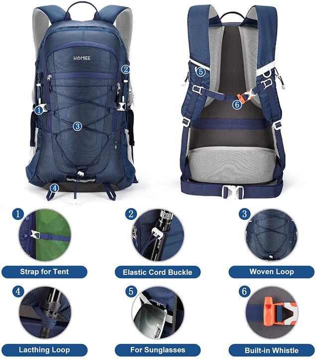 Actual product image Homiee Hiking Backpack (45L, Blue) (45 l)