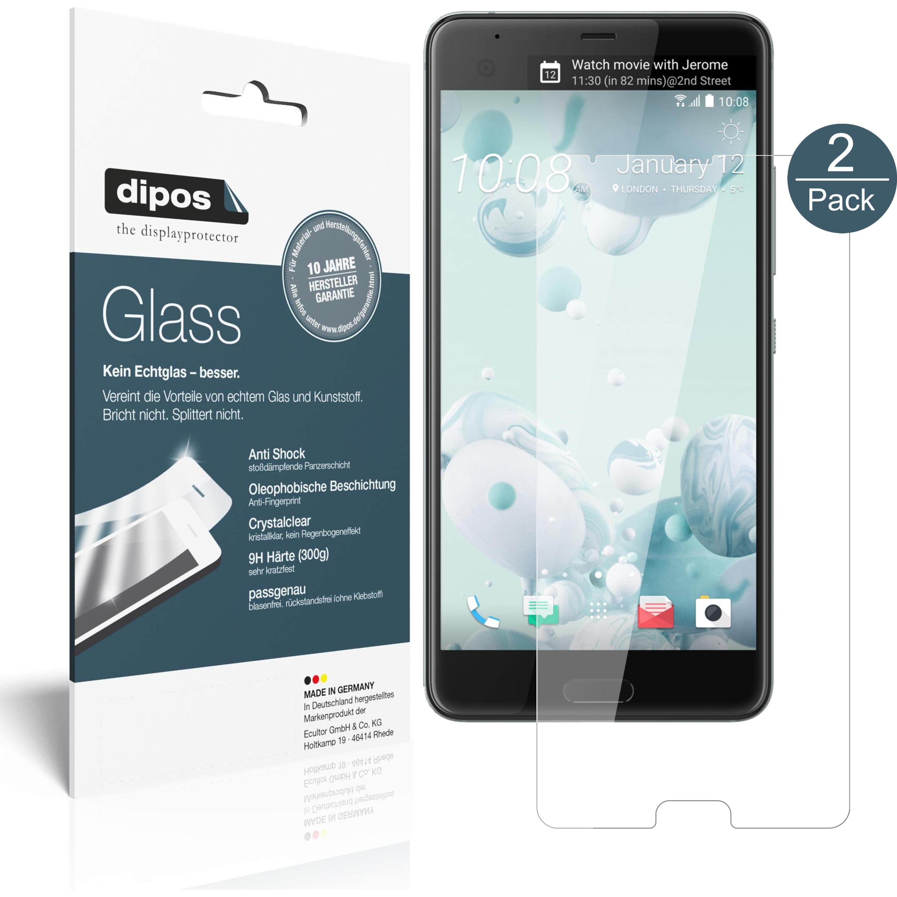 Dipos Displayschutz Anti-Shock (1 Stück, HTC U Ultra), Smartphone Schutzfolie, Transparent