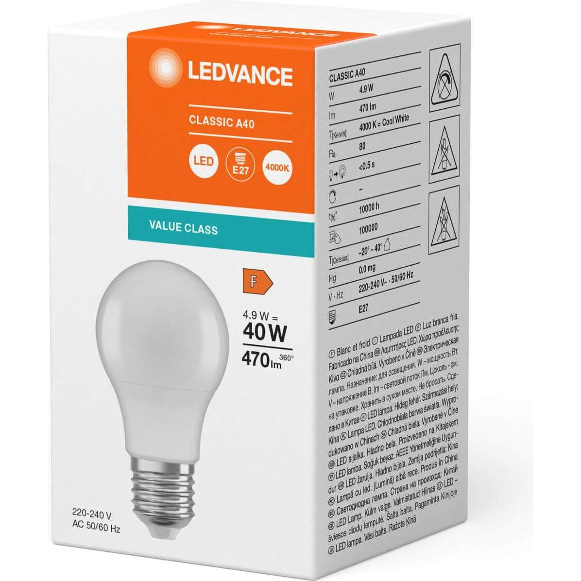 Thumbnail - Ledvance, Leuchtmittel, LED-Lampe (E27, 4.90 W, 470 lm, 1 x, F)