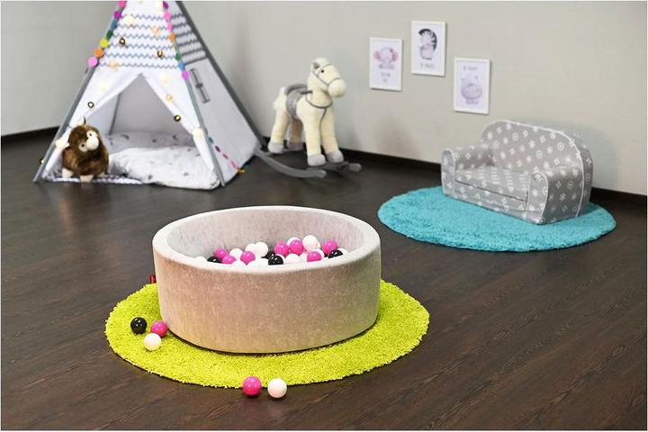 Actual product image Knorrtoys Ball pool soft - "Grey" - 300 balls cream/grey/rose (approx. 6cm diameter)