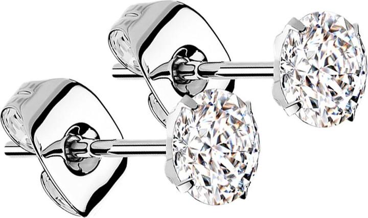 Image du produit Star Piercing Boucles d'oreilles argentées cristal rond argenté (sans laiton, Titane G23)