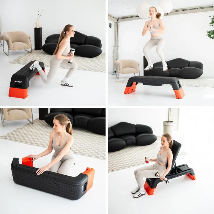Productafbeelding HMS As009 Pro Step Do Aerobiku Regulowany Z Funkcją ławki Commercial