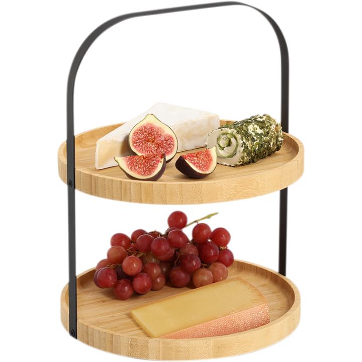 Image du produit Zeller Present Étagère Bambou Métal ø 25x33 cm