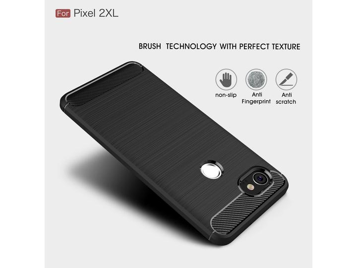Produktbild Screenguard Google Pixel 2 XL Hülle Carbon Brushed Soft TPU (Google Pixel 2 XL)