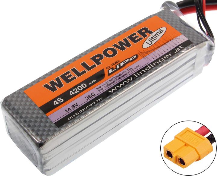 Wellpower LIPO AKKU ULTIMA 4200 MAH / 14,8 VOLT 4S 35/70C CH5/8 XT-60 (14.80 V, 4200 mAh)