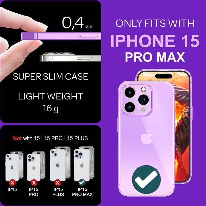 Actual product image Nalia Clear Transparent Neon Silicone Sleeve (Apple iPhone 15 Pro Max)