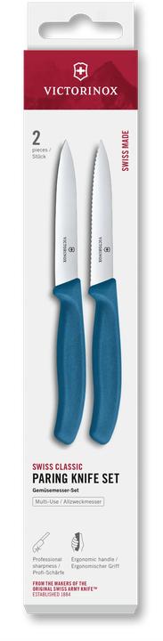 Produktbild Victorinox Swiss Classic, Gemüsemesser Set, 2tlg, 10cm, gerade/wellen, blau, box (10 cm)