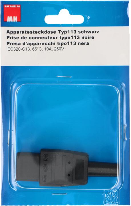 Produktbild Max Hauri Apparatesteckdose Typ 113 IEC320-C13 3-polig (0.85 m)