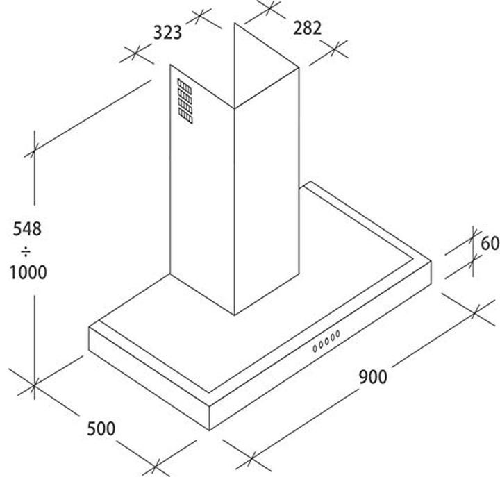 Actual product image AEG Candy CMB 955 X DE Extractor bonnet (Wall hood)