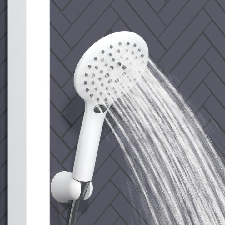 Image du produit Eisl Pomme de douche salle de bain RELAX Douchette à main Chrome Blanc Joint d'économie d'eau DX6070 (3 Types de jets, 16 l/min)