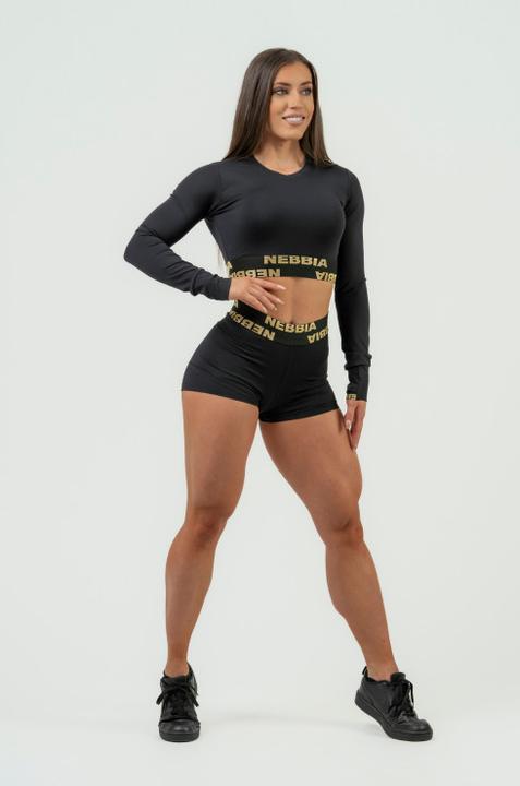 Nebbia Women's Long Sleeve Crop Top Intense Perform 839 Gold