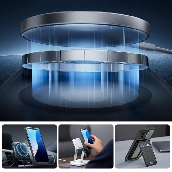 Productafbeelding ESR Etui Classic Pro Set Halolock MagSafe na iPhone 16 - czarne (Apple iPhone 16)