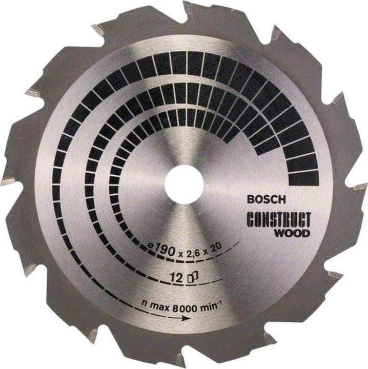 Produktbild Bosch Professional Zubehör PRO Construct Wood Kreissägeblatt, 190 x 2,6 x 20 mm