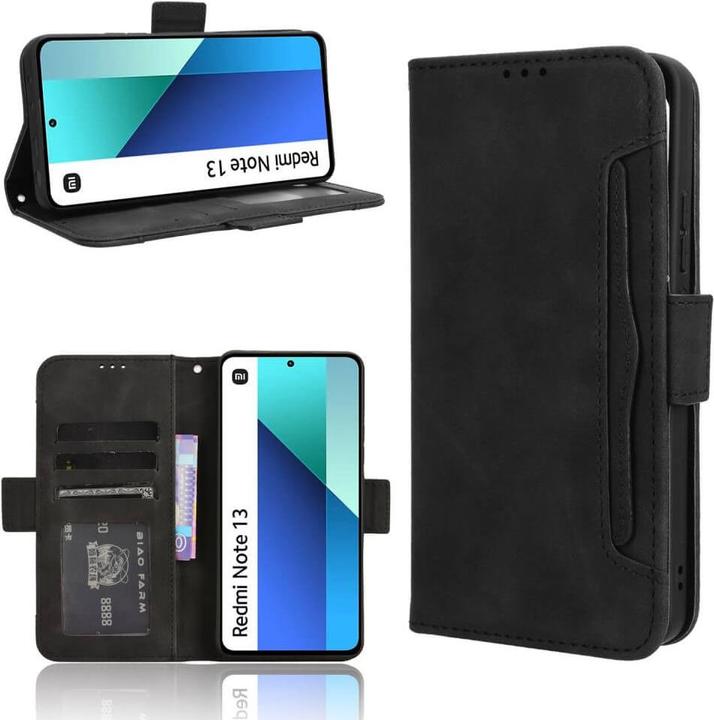 Produktbild Cover-Discount Xiaomi Redmi Note 13 4G - Etui mit vielen Kartenfächer schwarz (Xiaomi Redmi Note 13 4G)