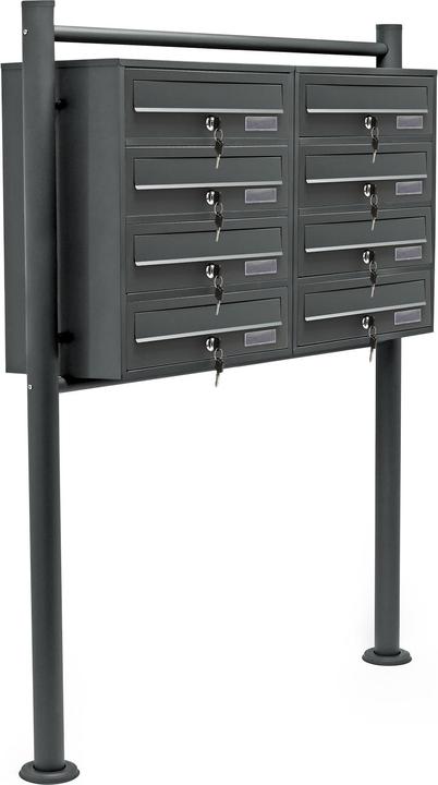 Wiltec 8 letterbox system anthracite 2x4 compartments letterbox